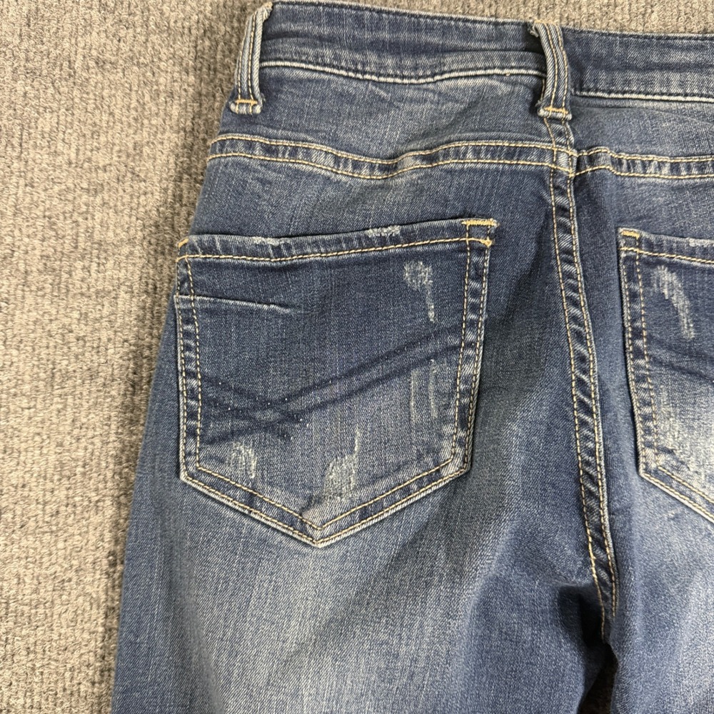 BKE Stella Skinny Jeans Womens 24R Medium Wash Distressed Whiskered Denim - Picture 14 of 16